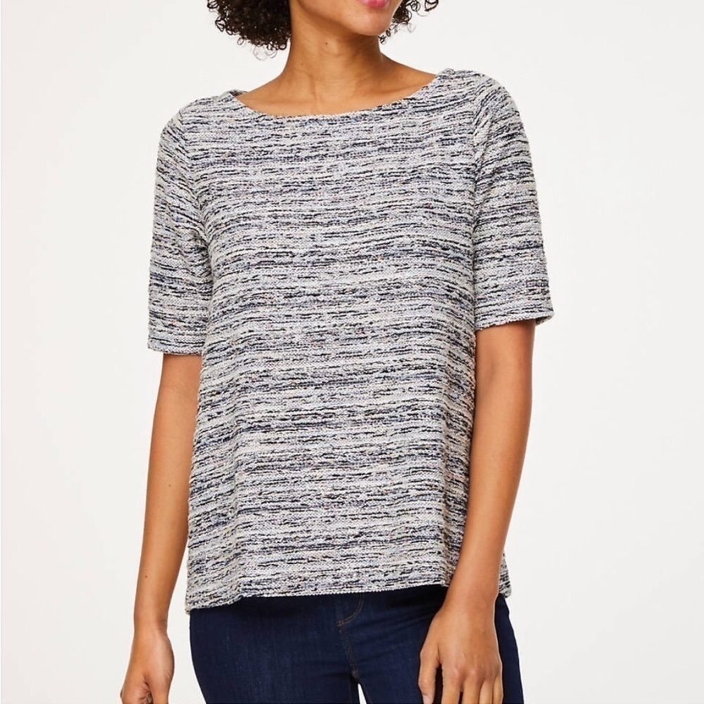 Loft Boucle Rainbow Speckled Tweed Top